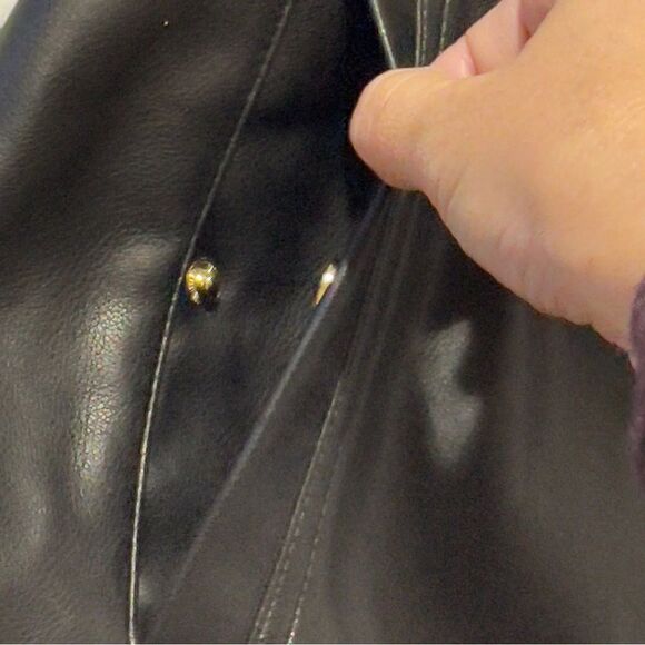 NWT Marc New York Andrew Marc Black Drawstring Faux Leather Jacket Size Small - Picture 8 of 14